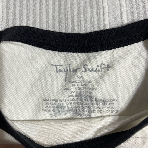 Taylor Swift White Tee with Black Trim - Picture 2 of 3
